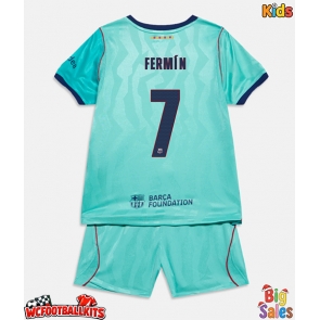 Barcelona Fermin Lopez #7 Replica Third Stadium Kit for Kids 2026-27 Short Sleeve (+ pants)